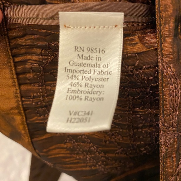 Coldwater Creek Ladies Brown Embroidered Button Down Crop Jacket - S - EUC - Picture 7 of 9